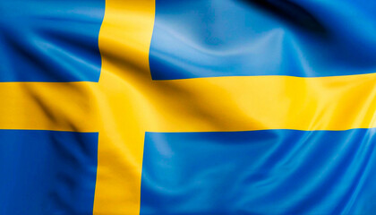 Swedish flag with folds