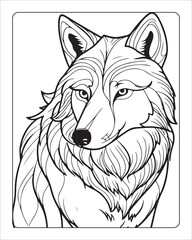 Wolf Coloring Pages, Wolf illustration, wolf art, Black and white