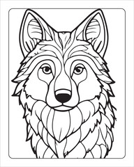 Wolf Coloring Pages, Wolf illustration, wolf art, Black and white