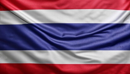 Thailand flag_with pleats with visible satin texture