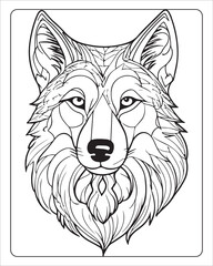 Wolf Coloring Pages, Wolf illustration, wolf art, Black and white