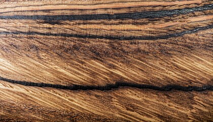 macro photo of board surface with black stripes with wood texture