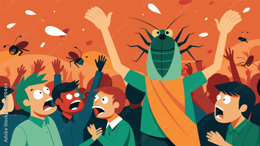 Aufkleber the crowd shrieking in terror as the athletes unleash a swarm of fake insects on the audience adding