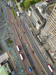 Most Beautiful Aerial View of Central West Croydon London City of England United Kingdom. April...