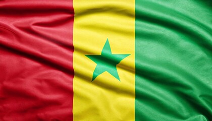 Obraz premium flag of senegal folded with visible satin texture