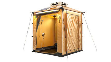 Portable Outdoor Solar-Powered Shower Tent on transparent background