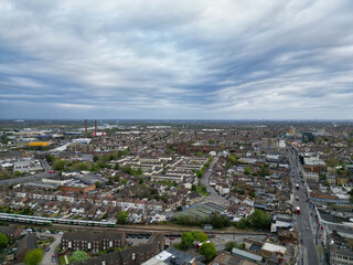Fototapeta premium Most Beautiful Aerial View of Central West Croydon London City of England United Kingdom. April 24th, 2024