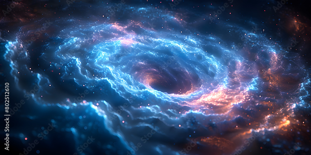 Poster neon void: a digital canvas of swirling patterns and gradient effects