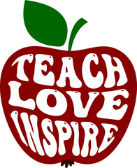 teach love inspire apple for the teacher