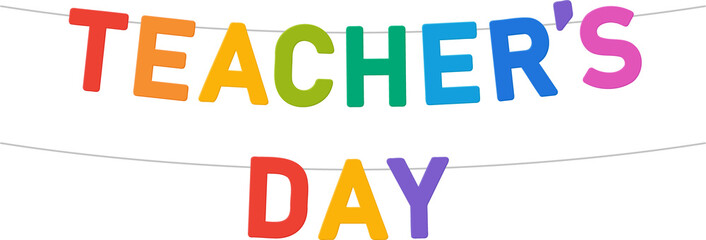teacher's day colorful lettering banner