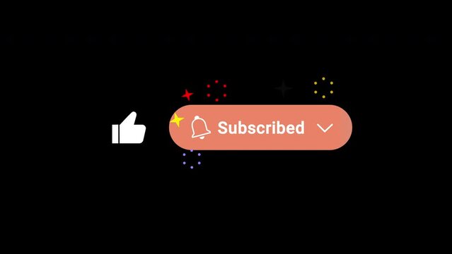 Thumb Up Like icon and Subscribe Button with ringing bell, starburst and fireworks.