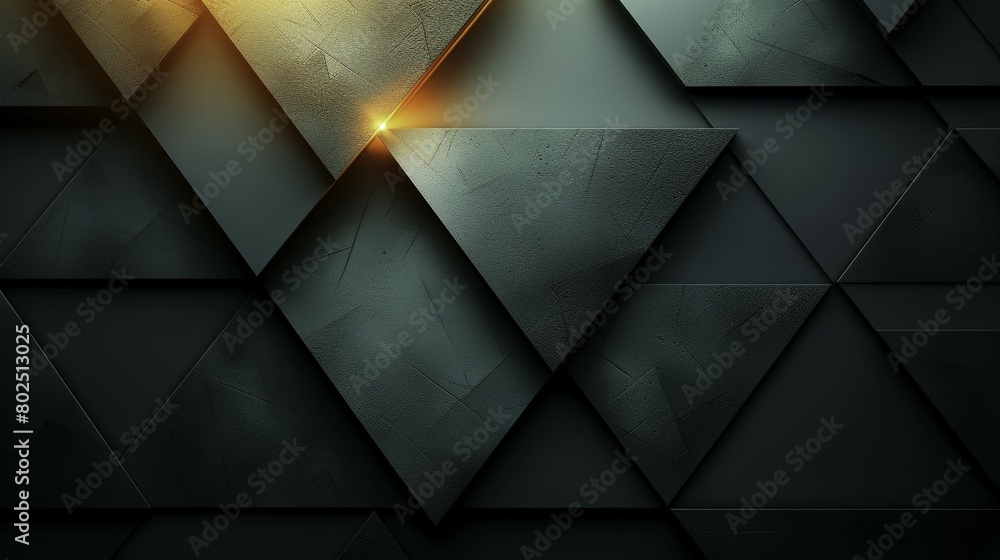 Wall mural Dark grey abstract geometric background with dark triangular shapes and a textured surface. Modern minimal wallpaper design - Wall murals
