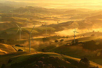 wind turbines farm, wind turbines and agriculture field