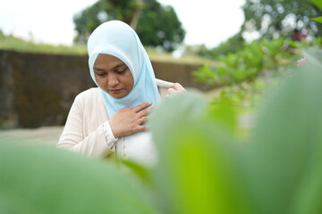 Portrait of Indonesian woman wearing hijab