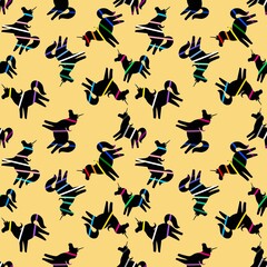 Cartoon lgbt flags seamless rainbow unicorn pattern for wrapping paper and fabrics and linens and clothes print