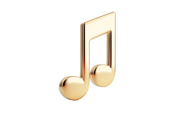 a gold musical note on a white surface