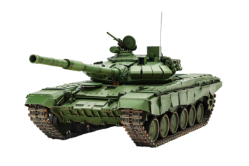 a green tank with a gun on it