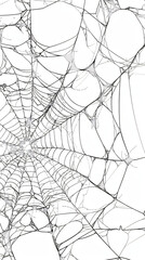 Obraz premium black spider web line art on white background