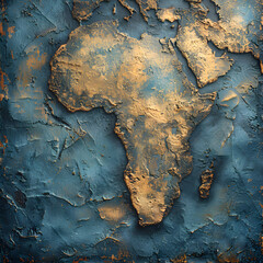 African Landscape Illustration - Bold Blue and Earthy Tones