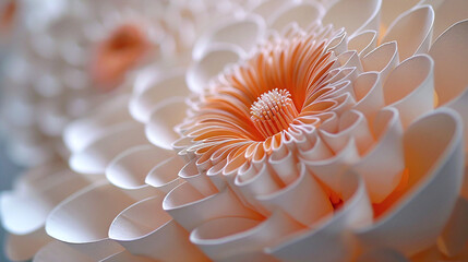 Close Up Orange and White Paper Art Floral Design Perfect for Invitations and Wall Decor