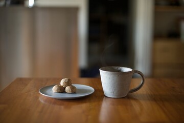 コーヒーとおやつのクッキー