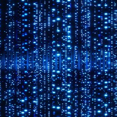 Seamless Abstract Binary Code Pattern in Neon Blue

