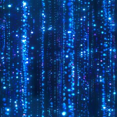 Obraz premium Seamless Abstract Binary Code Pattern in Neon Blue