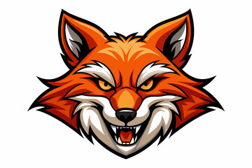 angry fox logo head design vector illustration 