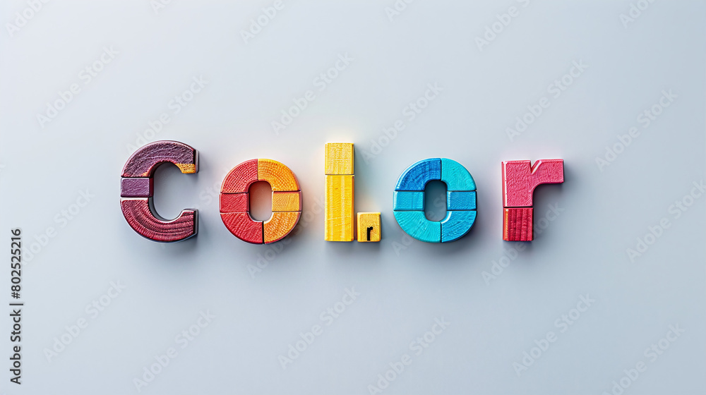 Poster vibrant multicolored text design spelling color on light background