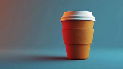 Coffee Cup Icon Isolated 3d Render Illustration