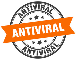 antiviral stamp. antiviral label on transparent background. round sign