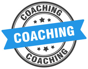 coaching stamp. coaching label on transparent background. round sign