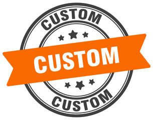 custom stamp. custom label on transparent background. round sign