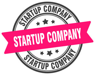 Fototapeta premium startup company stamp. startup company label on transparent background. round sign