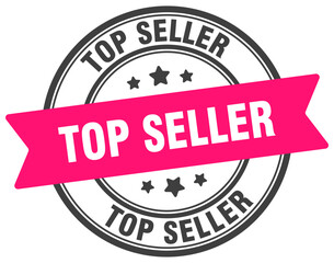 top seller stamp. top seller label on transparent background. round sign
