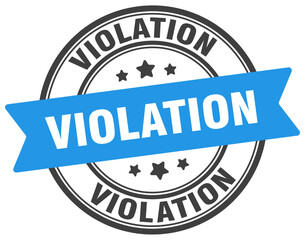 violation stamp. violation label on transparent background. round sign