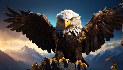 Fototapeta premium eagle in the sky,bald eagle in flight,american bald eagle