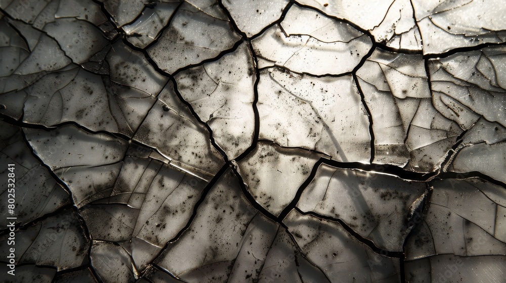 Aufkleber a detailed close-up capture of a cracked and dried earth surface showing intricate patterns of desic