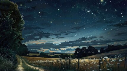 Stunning English summer night sky