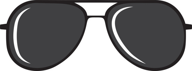 Black Aviator sunglasses eyewear icon. © LifeisticAC
