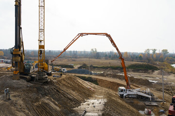 Construction Site With Crane and Equipment