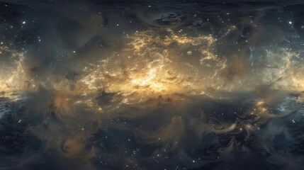 Stunning HDRI 360A degree  space background: nebula and stars equirectangular projection environment map