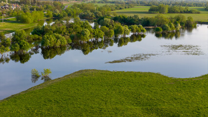 The River Overflowed from the Bank. Nevezis, Kedainiai District