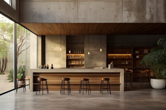 Sleek Modern Chef Kitchen with Concrete Countertops and Grey Interior