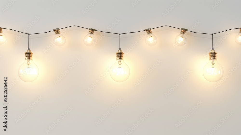 Poster a string of lights with a white background