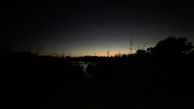 Sunset view at a public park in East Auckland, Autumn, New Zealand.