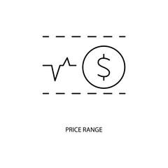 price range concept line icon. Simple element illustration. price range concept outline symbol design.