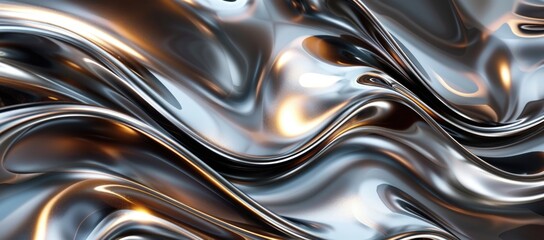 Chrome Metal Wave Background
