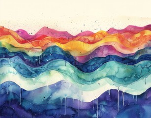 abstract watercolor hand painted