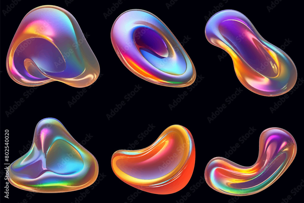 Poster set of abstract modern graphic elements. dynamical colored forms and line. gradient abstract banners